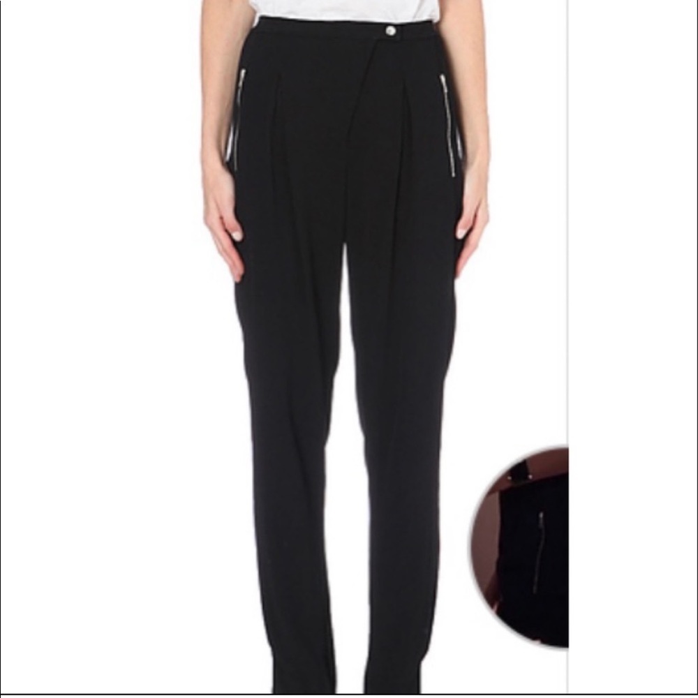 Sandro Paris Polina Crepe Straight Leg Zipper Ankle Jogger Pants Size 34/XS
